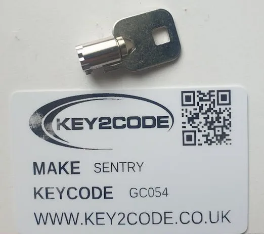 Sentry radial tubular key cut to code GC001 - GC100